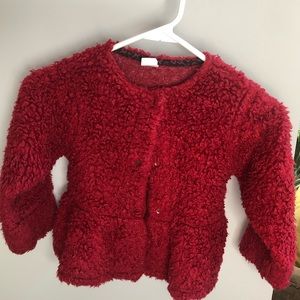 Girls Matilda Jane Red Fuzzy Peplum Jacket